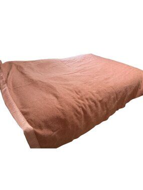 Chatham Twin Blanket Satin Trim 72% Wool 25% Cotton Vintage Pink Salmon